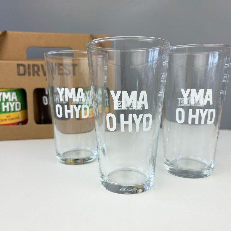 Yma o Hyd glass/gift set