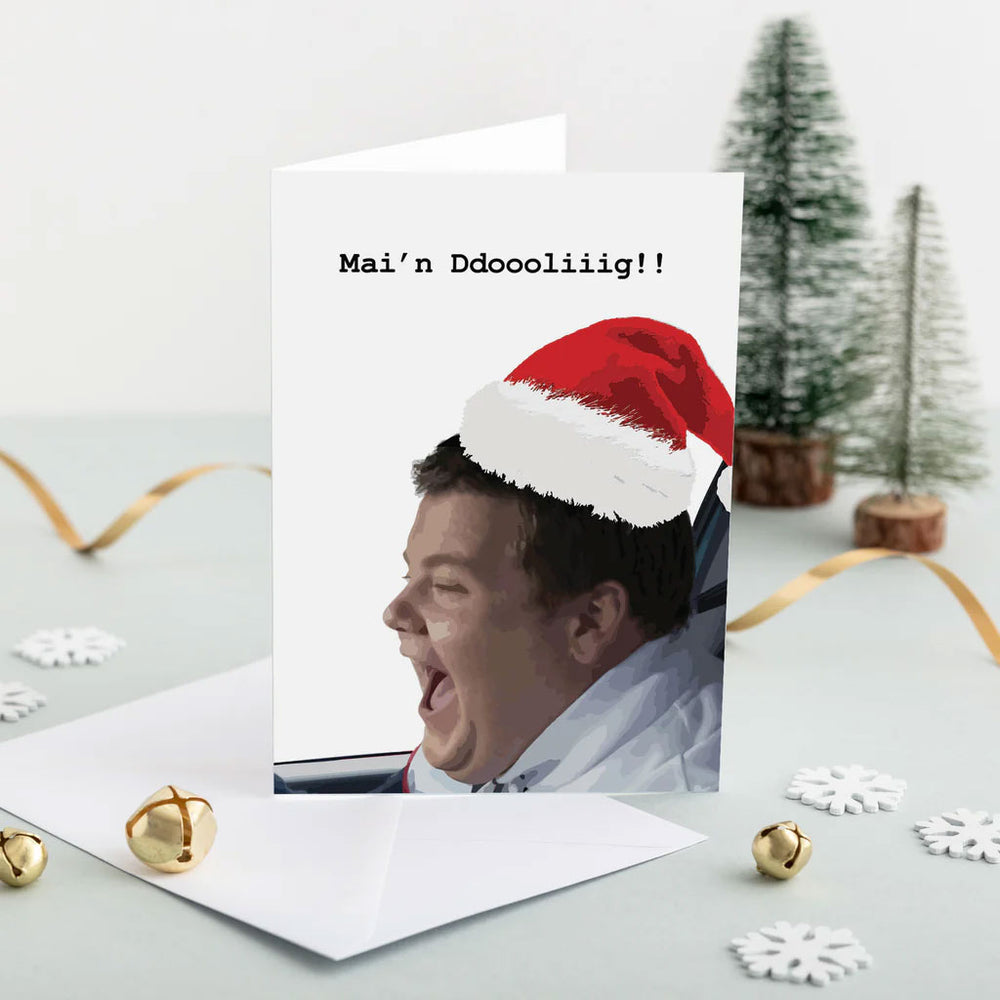 Welsh Gavin & Stacey Christmas card by Draenog featuring Smithy