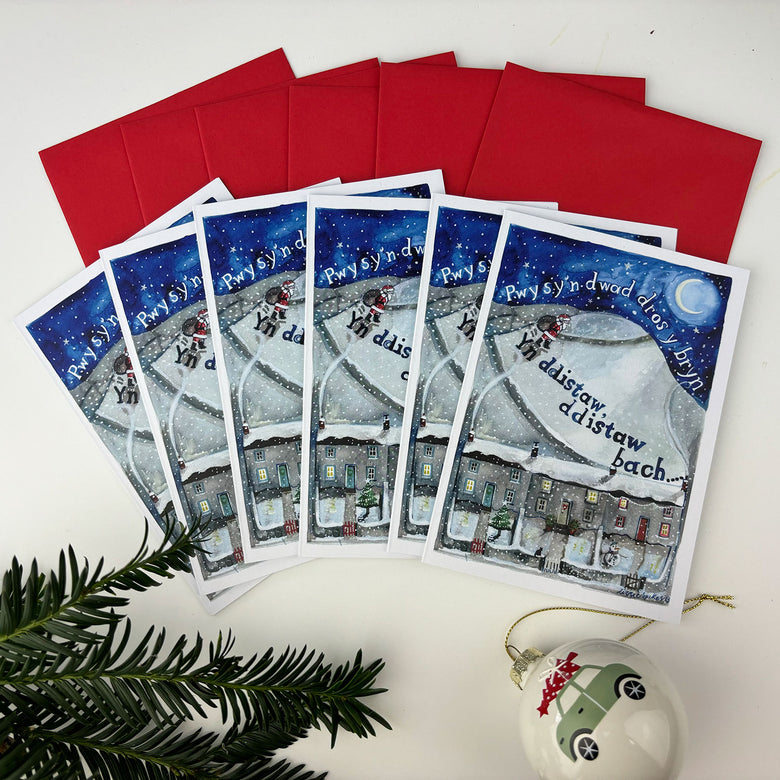 Nadolig Llawen Christmas cards - pack of 6, Siôn Corn