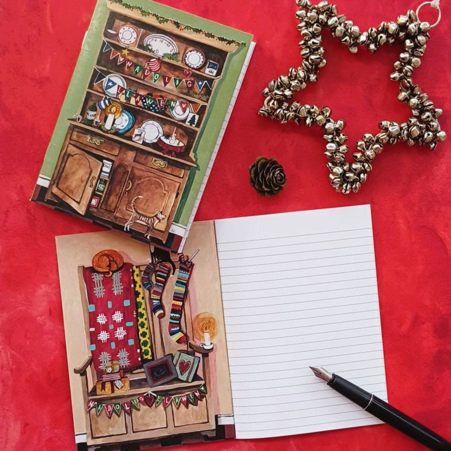 Welsh Christmas notebook by Driftwood Designs