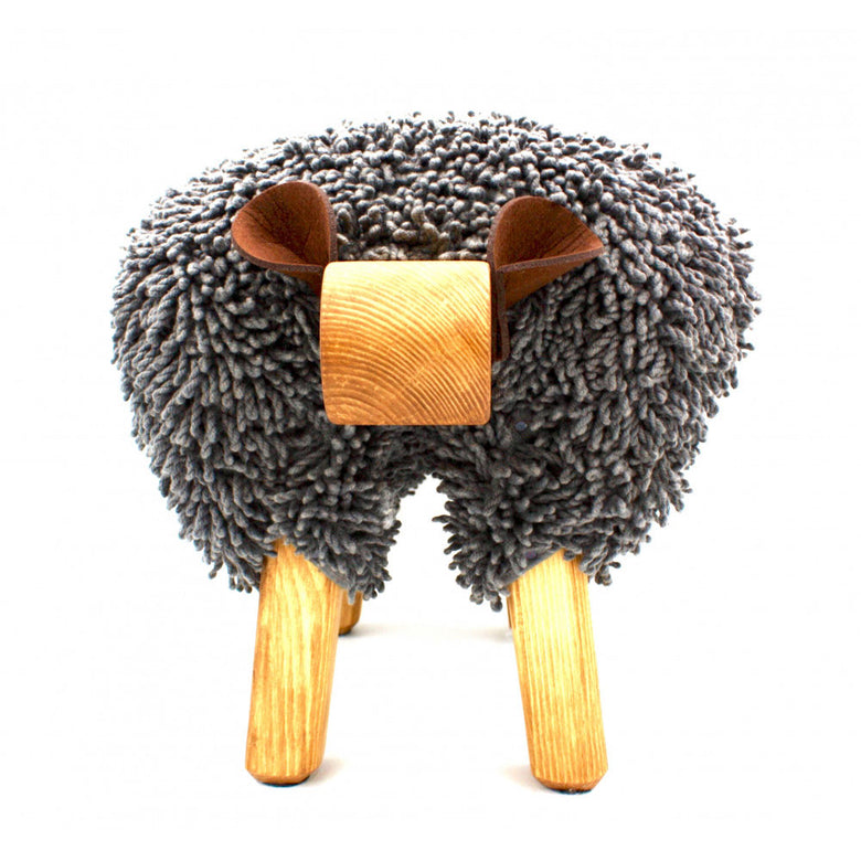 Welsh sheep footstool – grey and oak