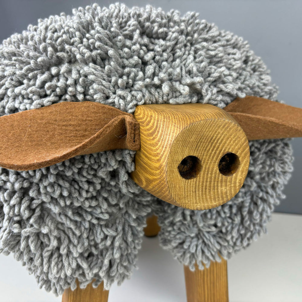 Ewemoo Welsh pig footstool handmade in Wales