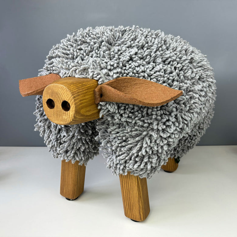 Ewemoo Welsh pig footstool handmade in Wales