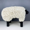 Ewemoo Welsh sheep footstool with ivory cotton twist fabric, black head and legs