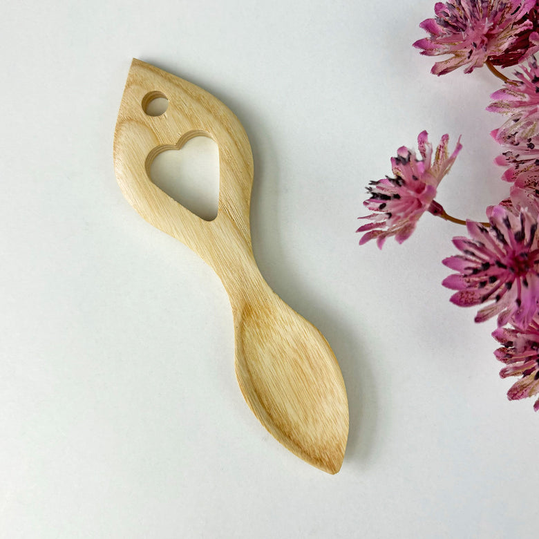 Hand crafted wooden Welsh love spoon