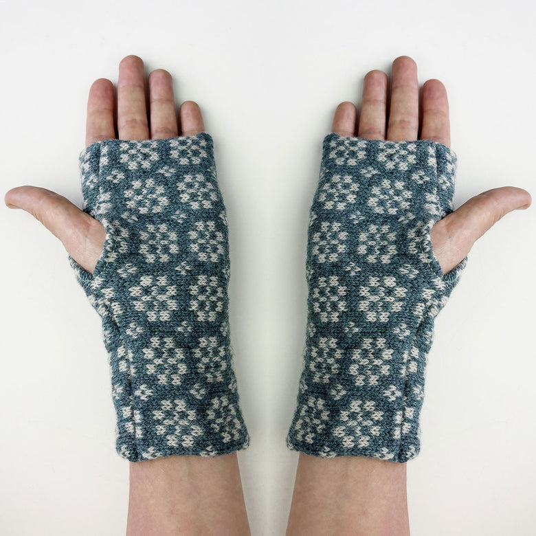 Dinas tapestry wool fingerless gloves