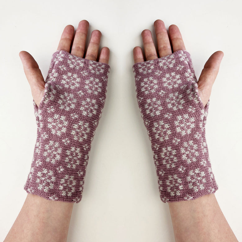 Dinas tapestry wool fingerless gloves