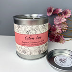 Hand poured scented soy wax candle presented in a resealable tin featuring words from the Welsh hymn 'Calon lân'.