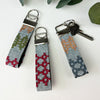 Handmade keyring featuring Welsh blanket print fabric by Moose & Co