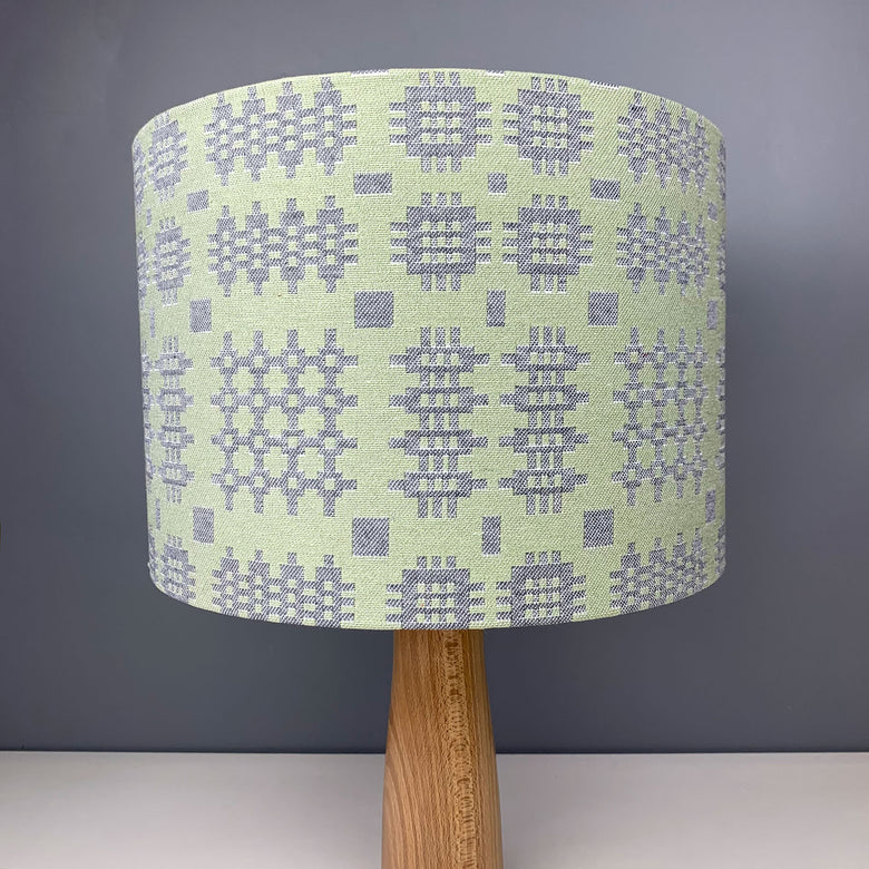 Welsh blanket print lampshade - green