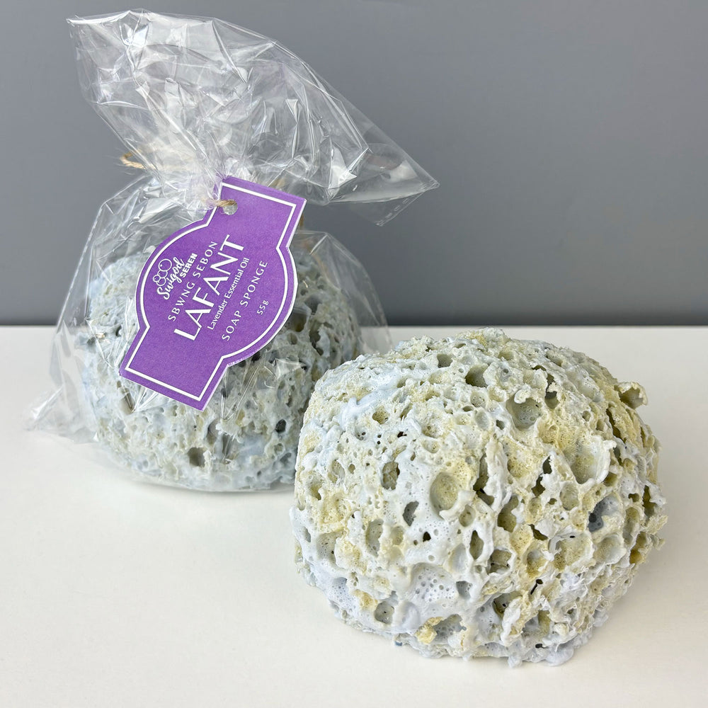 Natural soap sponge with lavender essential oil by Swigod Seren