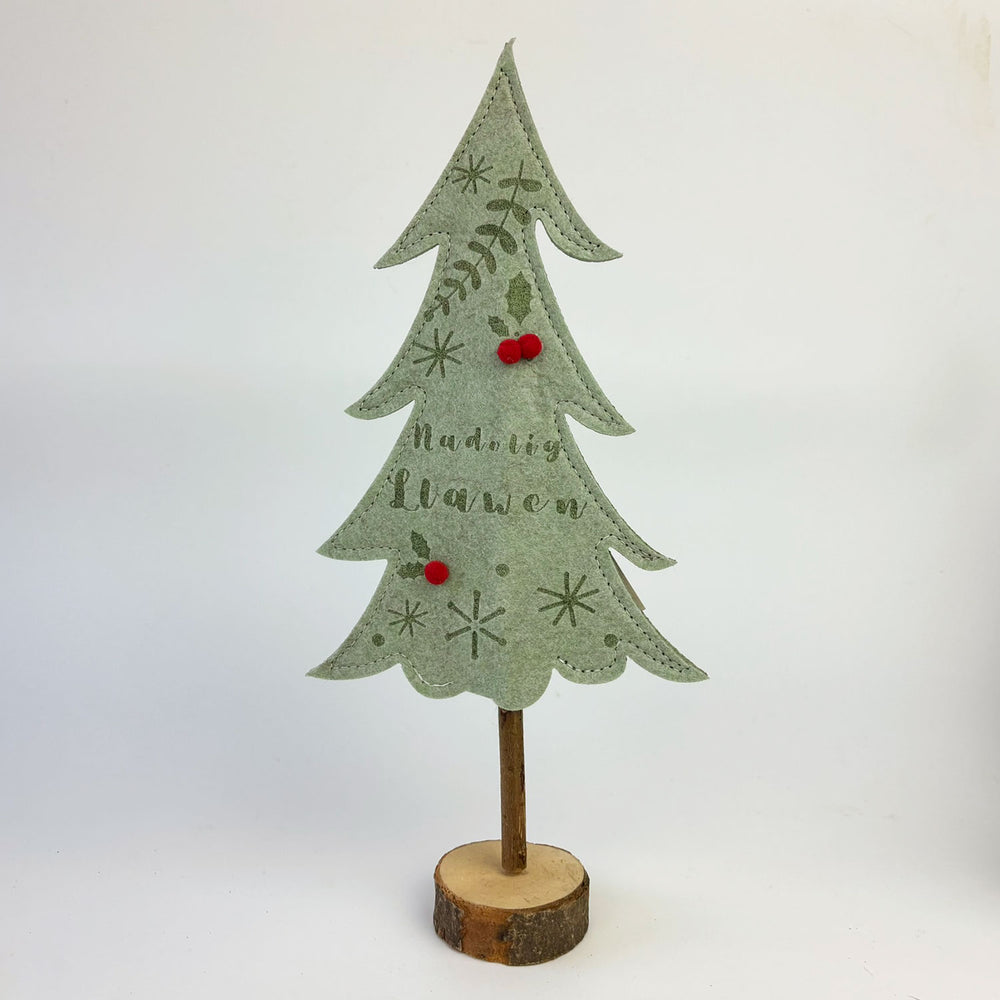 Decorative Christmas tree with 'Natale' and 'Lauren' text on a white background