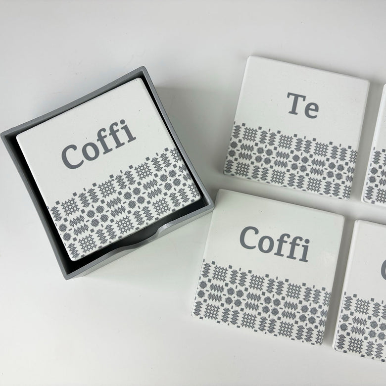 Te/coffi coasters - set of 4