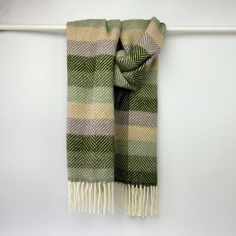 Welsh wool scarf - botanical stripe