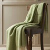 Pure new wool Welsh throw in fern green by Tweedmill