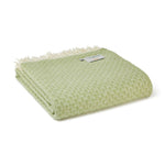 Pure new wool Welsh throw in fern green by Tweedmill