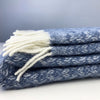 Wool crescent Welsh throw - slate blue