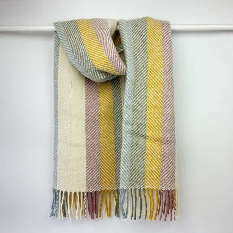 Welsh wool scarf - primrose stripe