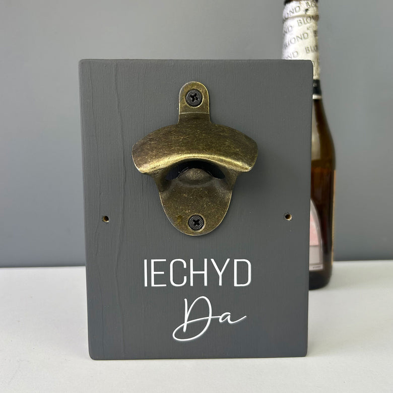 Iechyd da bottle opener