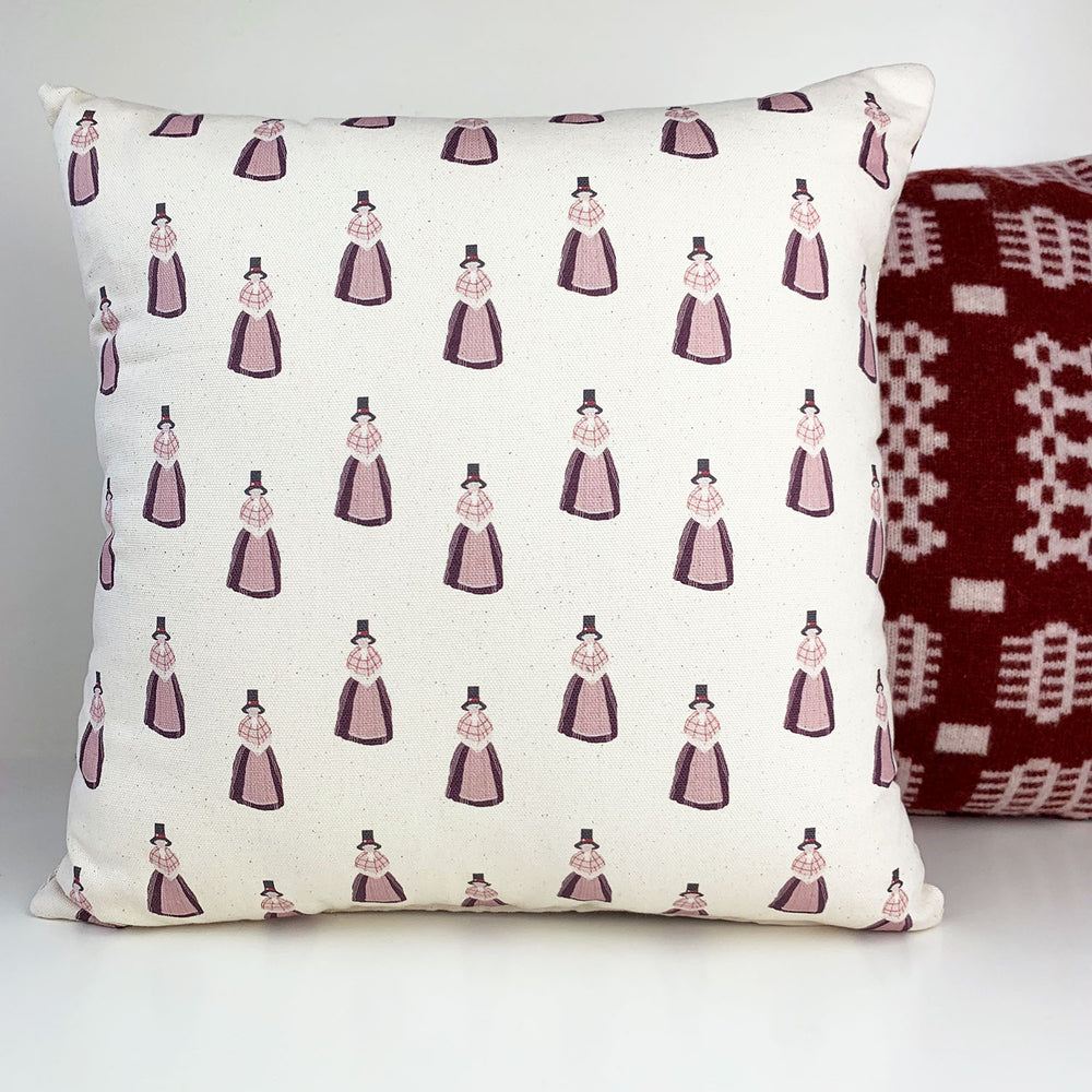 Welsh lady cushion - red