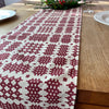 Welsh blanket table runner - berry red