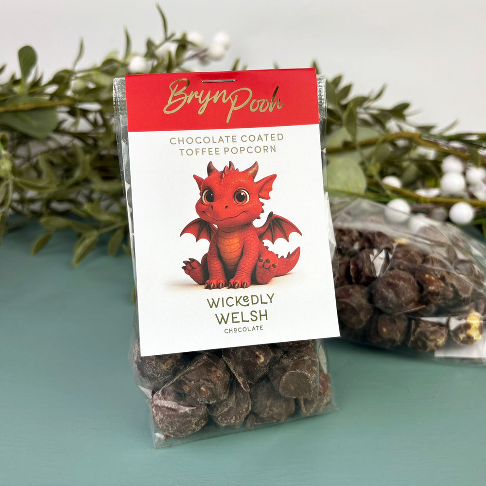 Bryn Pooh - Chocolate covered toffee popcorn handmade in Wales by Wickedly Welsh