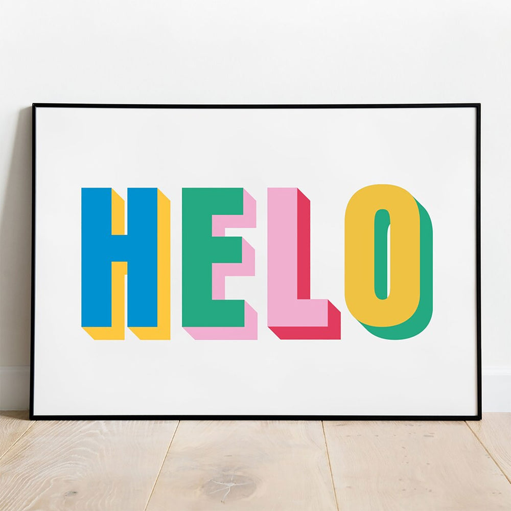 Helo typographic print