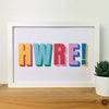 Hwre! typographic print