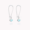 Enamel heart earrings - turquoise