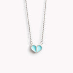 Handmade Welsh jewellery heart pendant on silver chain