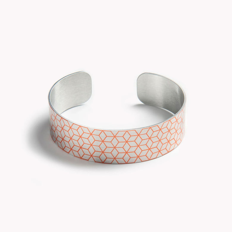 Geometric cuff bracelet - orange
