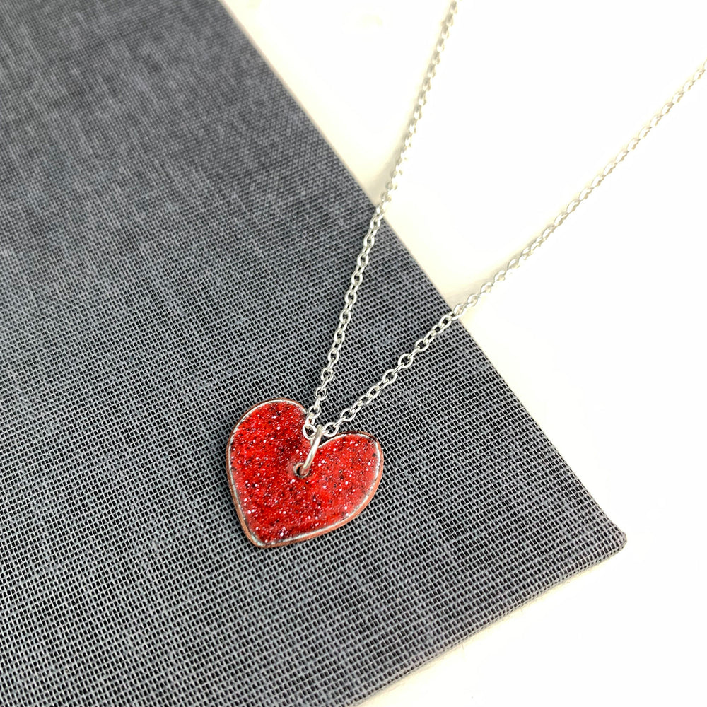 Enamel Valentine's Day gift heart pendant