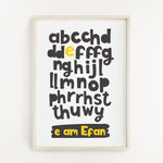 Personalised Welsh alphabet print, Personalised Welsh Gifts, Adra