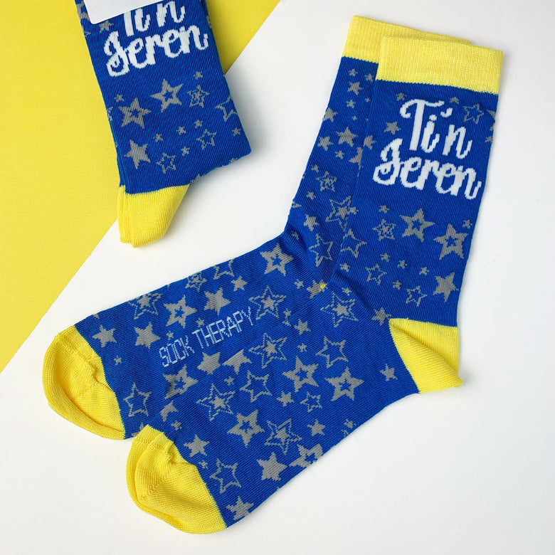 Ti'n Seren women's socks - blue
