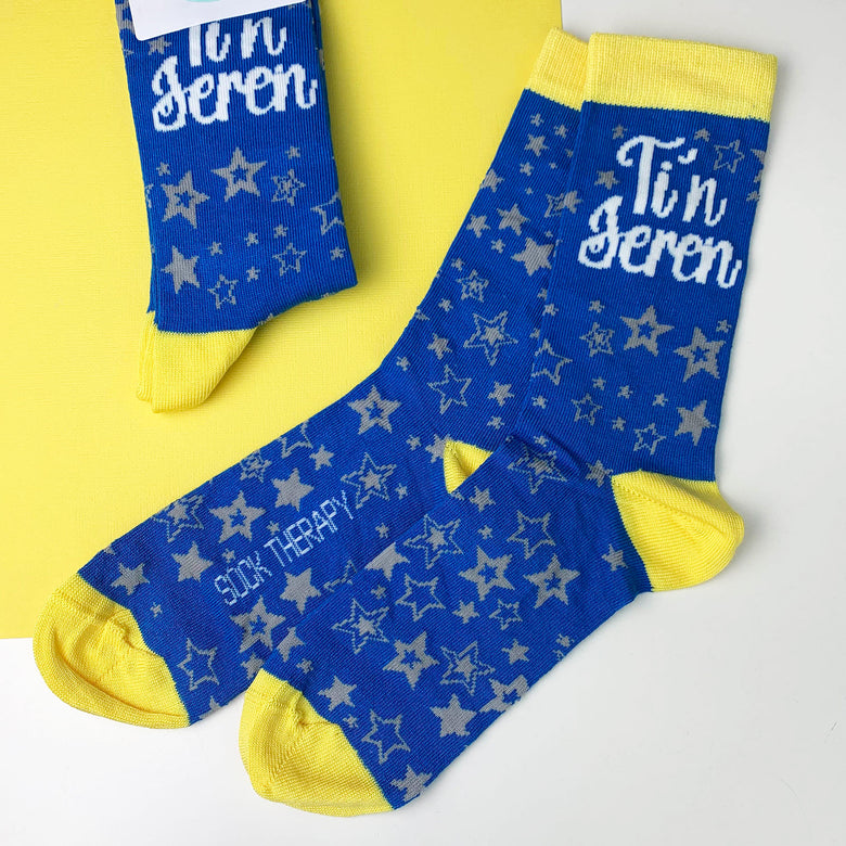 Ti'n Seren women's socks - blue