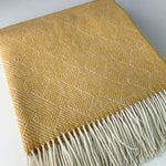 Welsh wool delamere throw in yellow made in Wales by Tweedmill