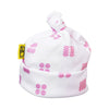 Organic cotton carthen print baby hat - pink