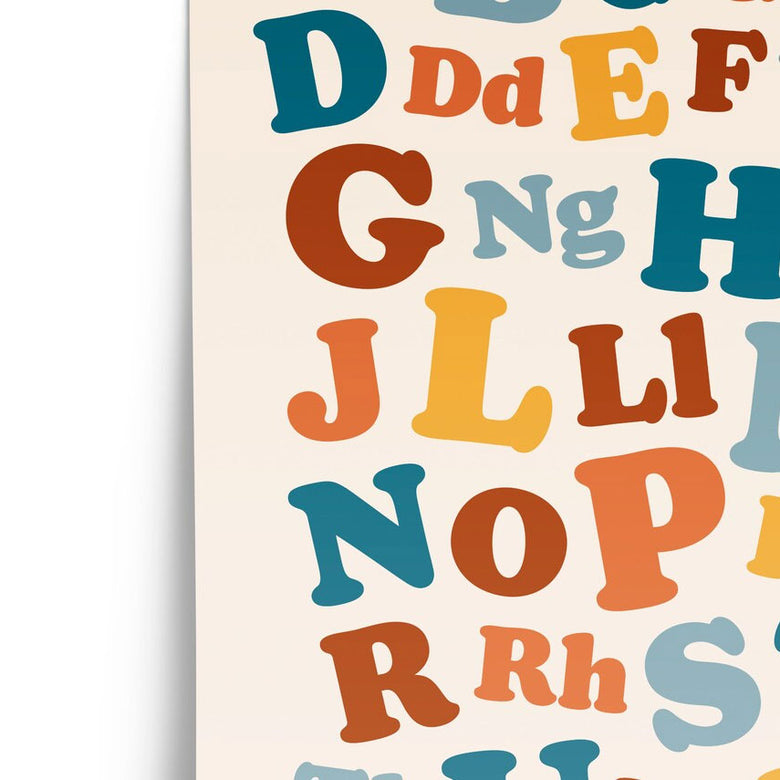 Welsh alphabet letters print, A4