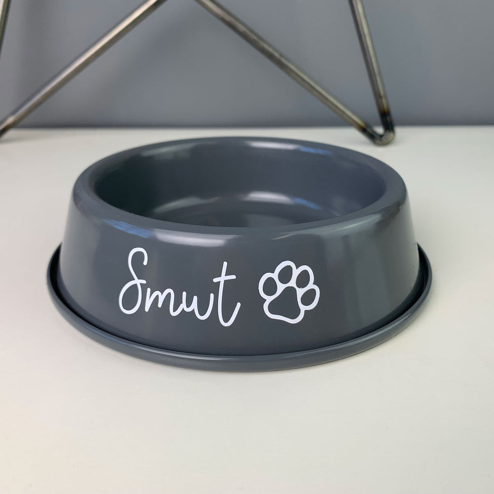 Personalised cat bowl - dark grey