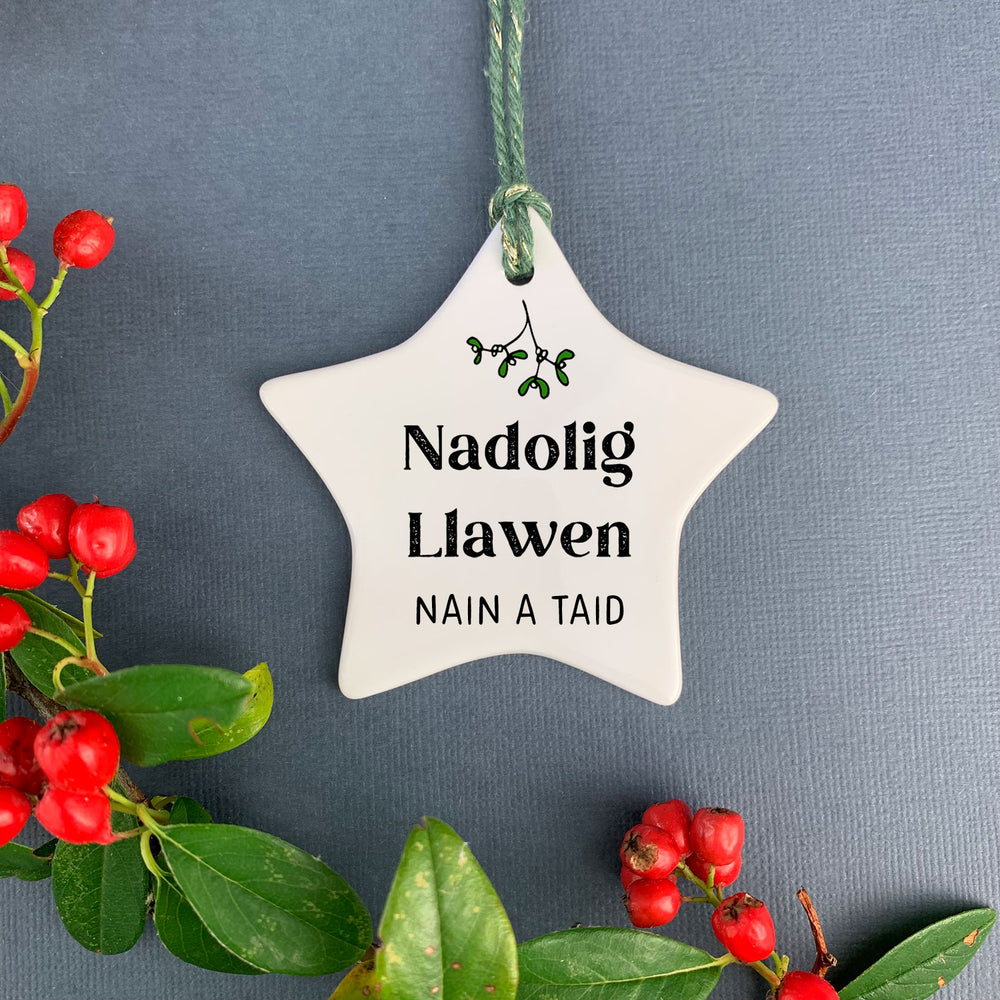 Nadolig Llawen Nain a Taid Christmas decoration