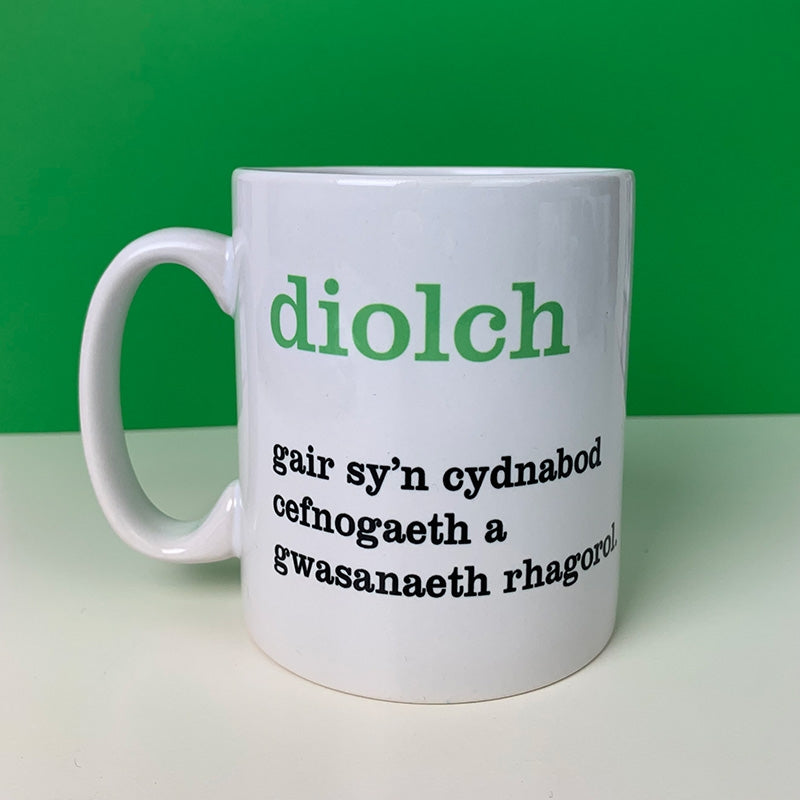 Welsh definition mug - diolch