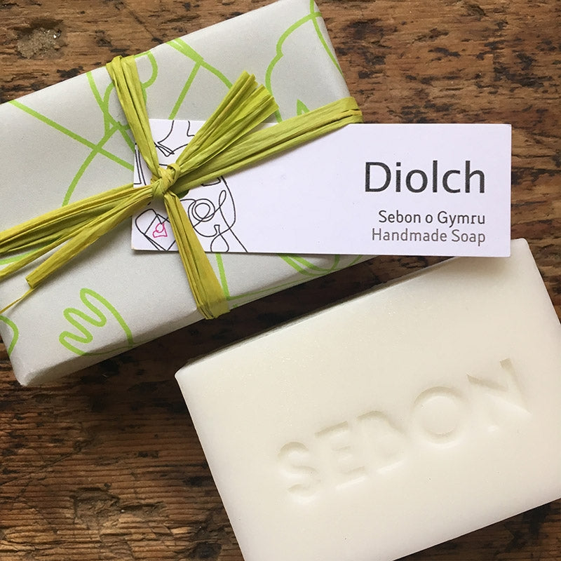 Diolch thank you soap