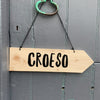 Personalised wooden arrow sign
