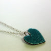 Another closeup of the handmade Welsh jewellery heart pendant