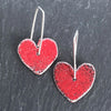Pair of enamel heart earrings