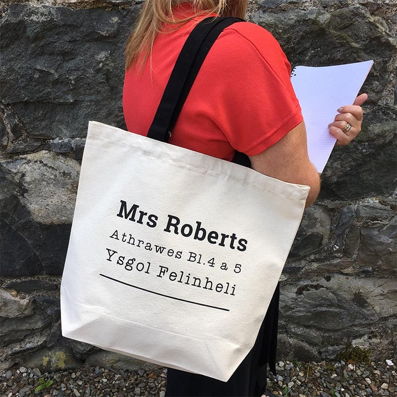 Personalised teacher tote bag