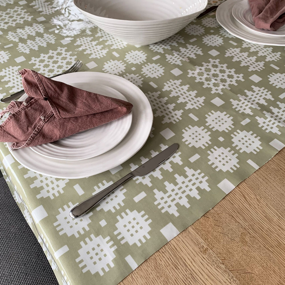 Welsh Blanket Oil cloth, Welsh Oilcloth, Welsh Table Cloth, Adra